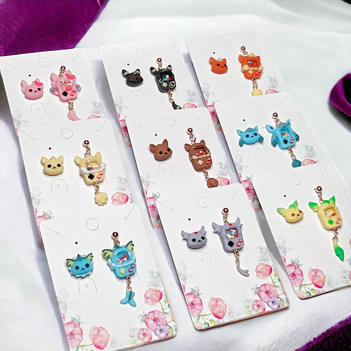 【寶可夢】不對稱 mini搖搖樂 搖搖尾巴 耳夾 - 伊布系列