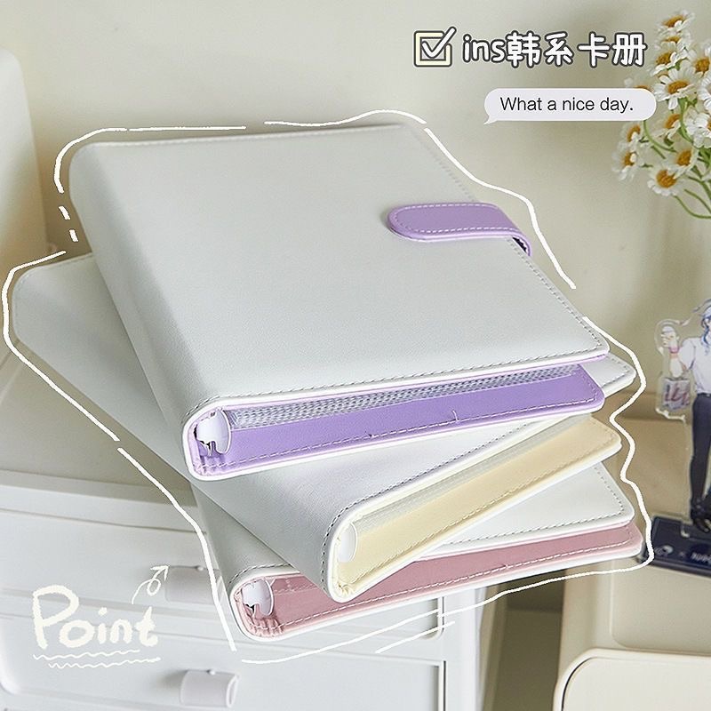 韩国PU马卡龙少女心活页卡册3寸拍立得小卡高颜值追星收纳册相册