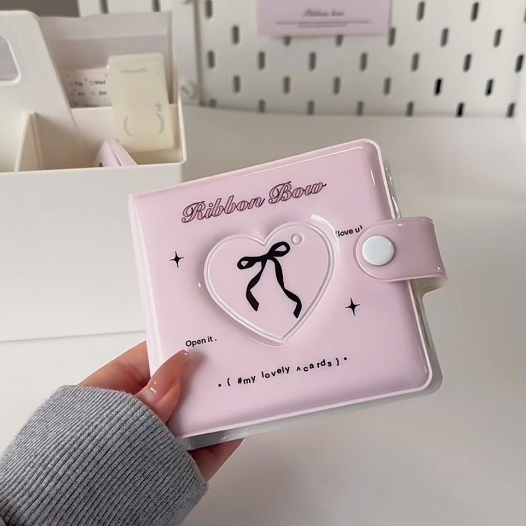 粉色愛心蝴蝶結卡冊