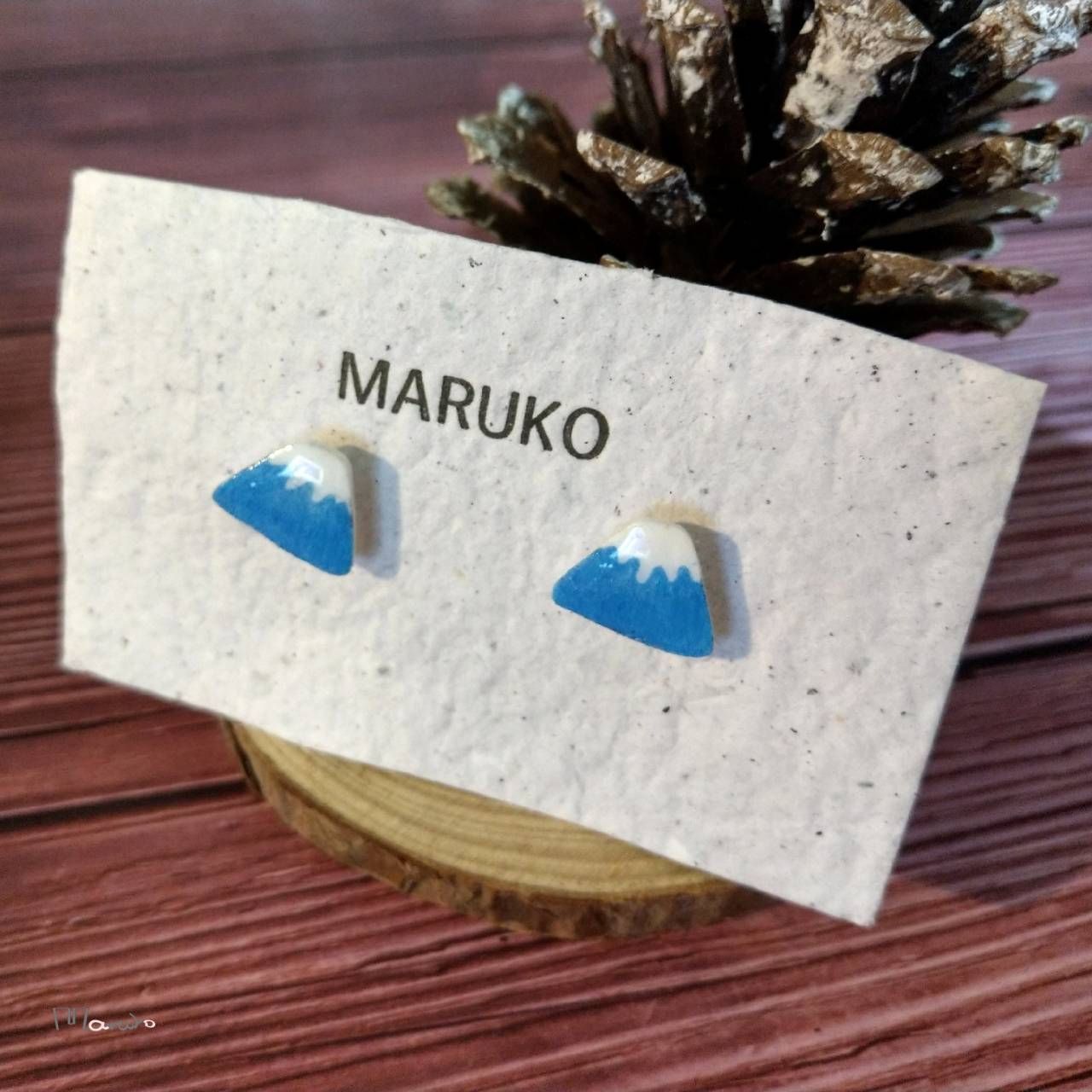 【訂製】富士山耳環 | 一對 | 耳針 | 耳夾 | 原創 【MARUKO丸玩手作】