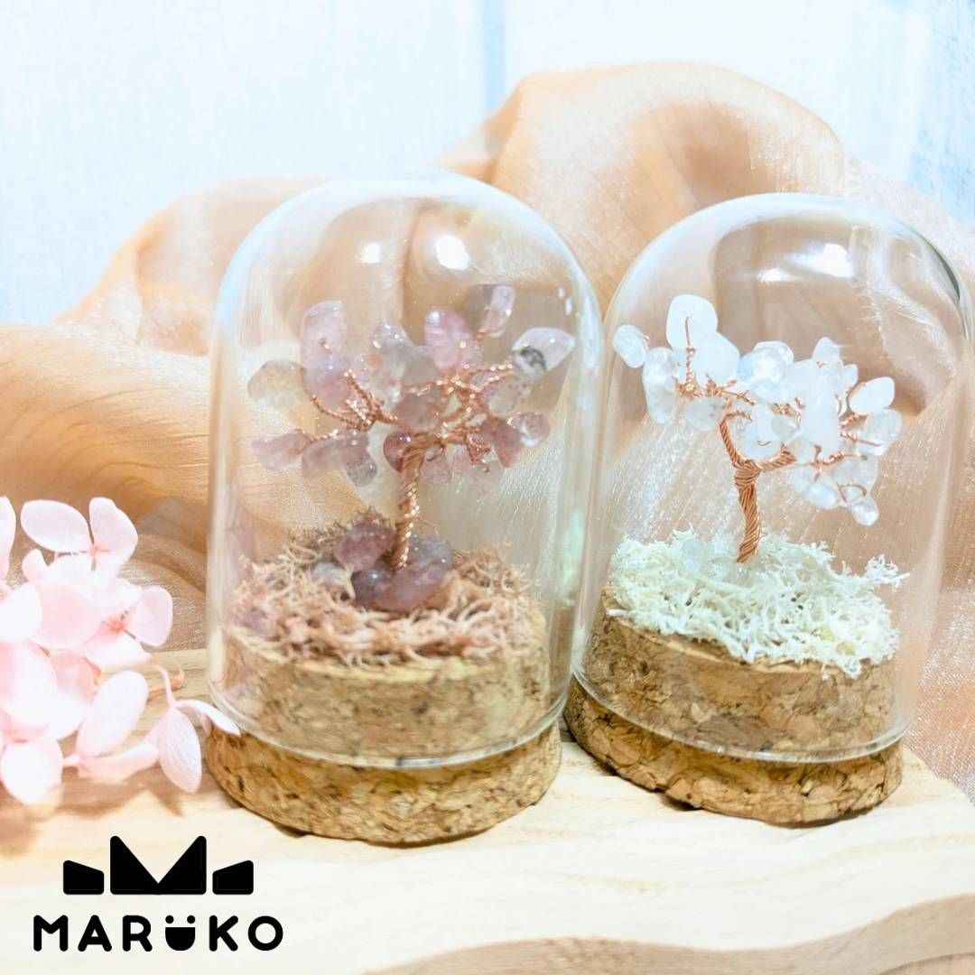 【現貨/訂製】小小水晶樹B款｜擺飾｜白水晶｜草莓晶 | 能量開運水晶【MARUKO丸玩手作】