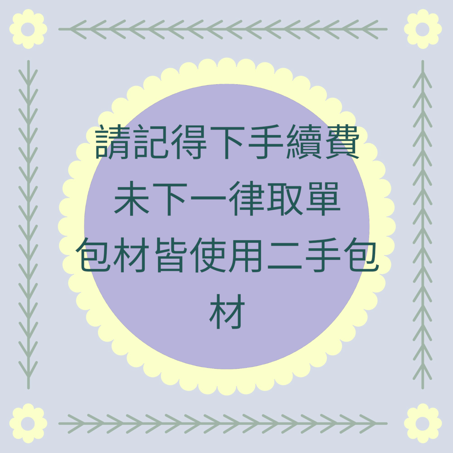 手續費是指賣貨便轉帳會扣的費用*低消商品本體50才出貨未滿50會取單*