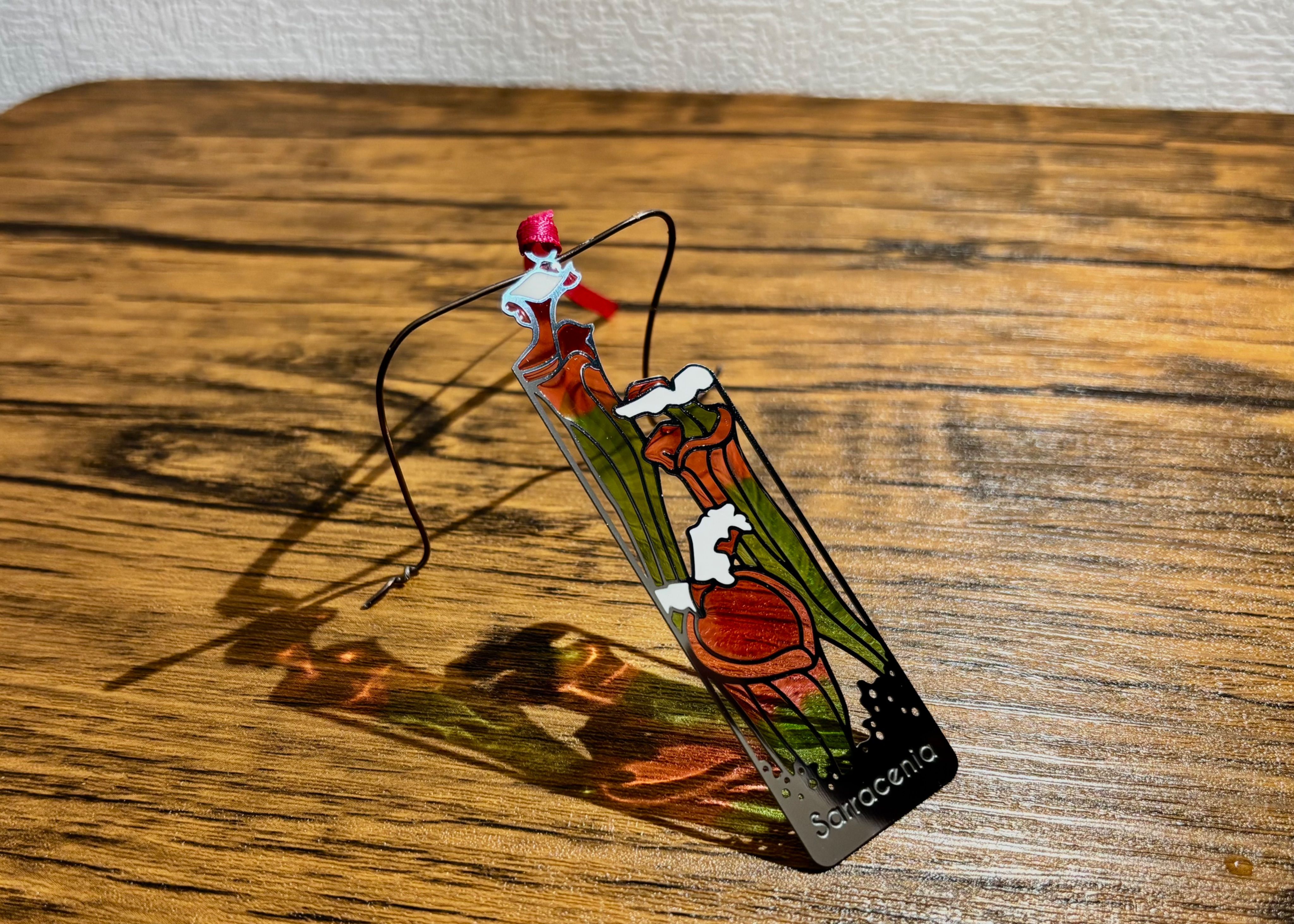 日本彩繪玻璃風植物書籤【金屬＆透明樹脂製】