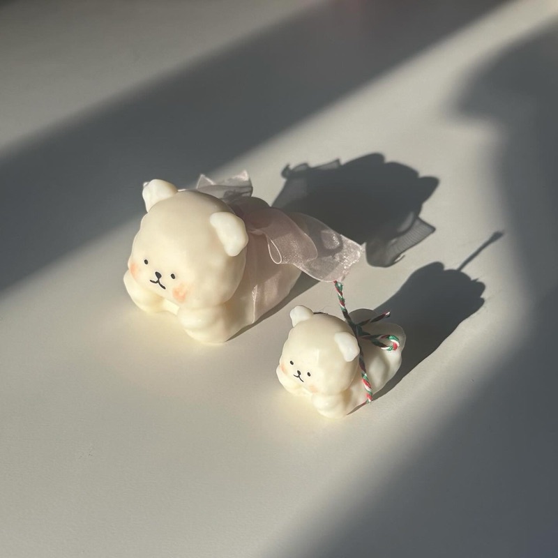 jz_candle｜敲可愛澎澎熊造型蠟燭🐻｜裝飾蠟燭｜交換禮物🎁