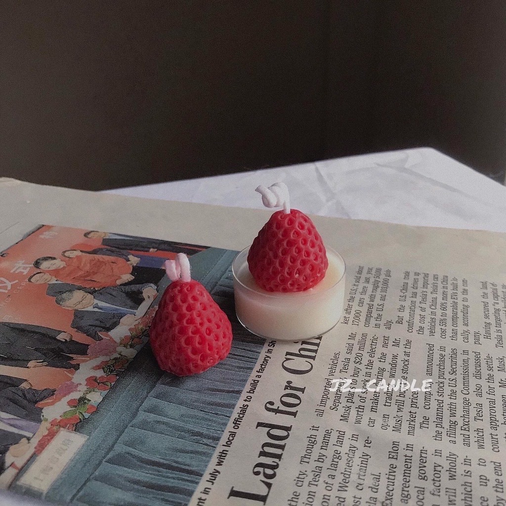 jz_candle｜圓形草莓香薰茶蠟🍓