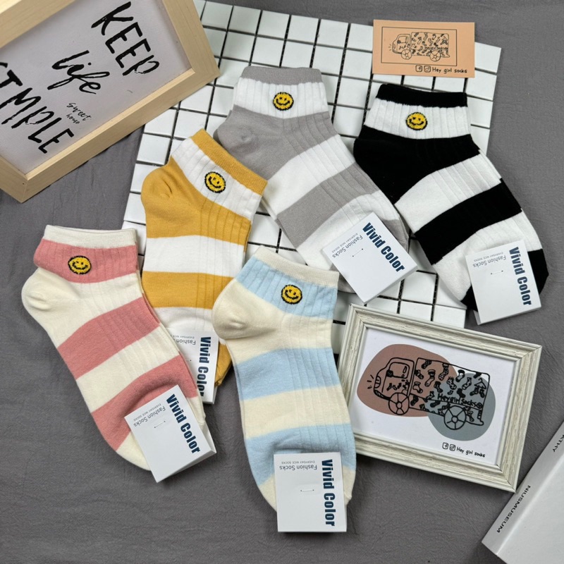 線條微笑踝襪 微笑 短襪 韓國襪子 韓襪 襪子車 襪襪 中壢 韓國襪子 Heygirlsocks 襪子車