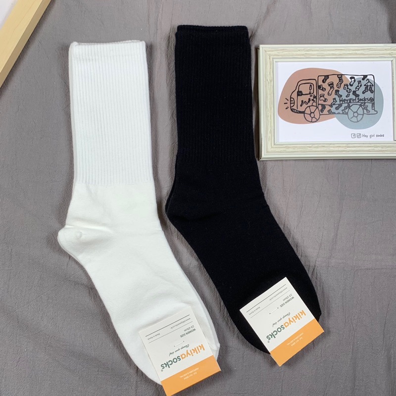 ￼白長襪 女生長襪 素色長襪 韓國襪子 素色韓襪 中筒襪 中統襪 韓襪 素色 襪子 襪 Heygirlsocks中壢襪子