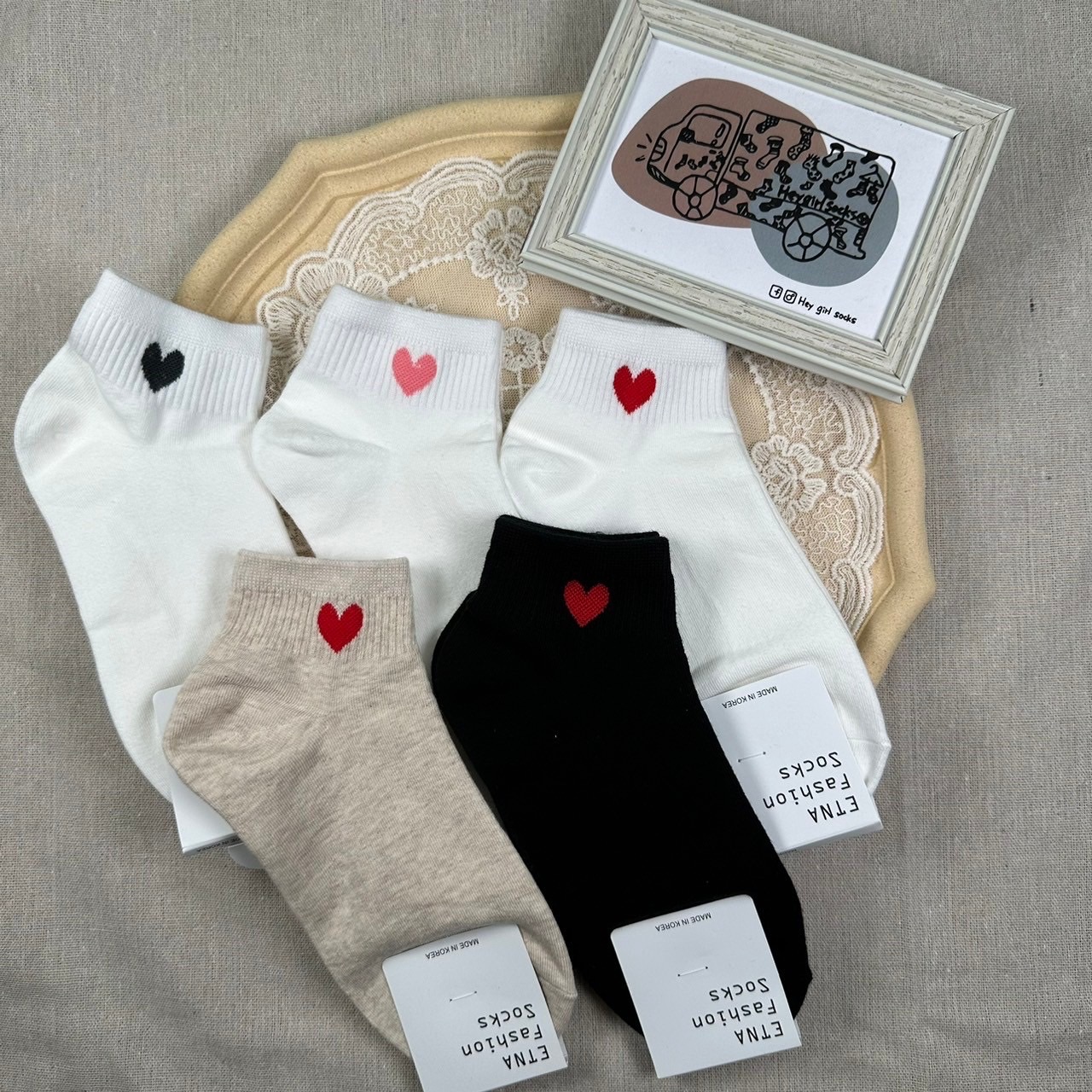 愛心踝襪 愛心 LOVE韓襪 短襪 韓國襪子 襪子 襪襪 中壢 Heygirlsocks襪子車