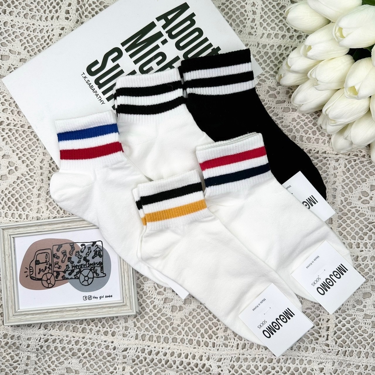 線條襪子 踝襪 韓國襪子 短襪 運動風襪子 韓襪 中壢 襪子車 襪襪 Heygirlsocks 襪子車