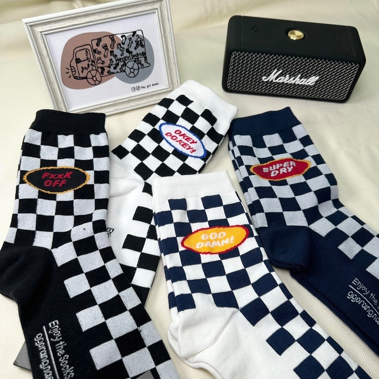 加大格紋襪子 韓國襪子 韓襪 襪子車 長襪 字母 中壢 襪襪 韓國襪子 Heygirlsocks 襪子車