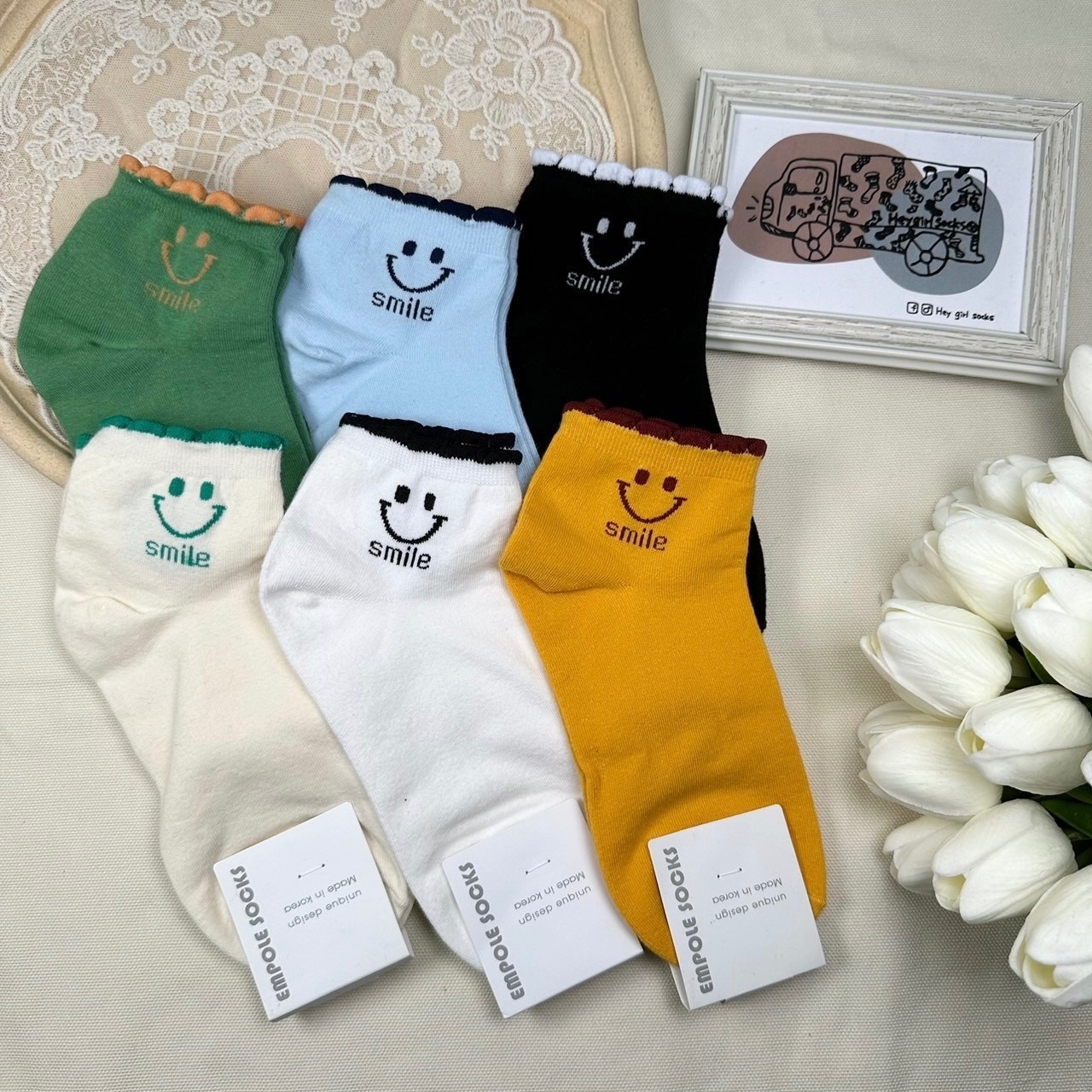 微笑襪子 QQ花邊短襪 踝襪 韓國襪子 韓襪 短襪 中壢 襪 socks 襪子 Heygirlsocks襪子車