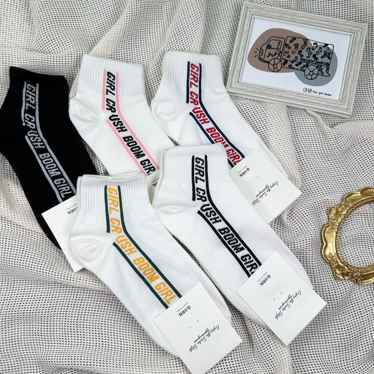 Crush踝襪 短襪 韓國襪 韓襪 短襪 韓國襪子啊 襪子 短襪 襪 Heugirlsocks襪子車