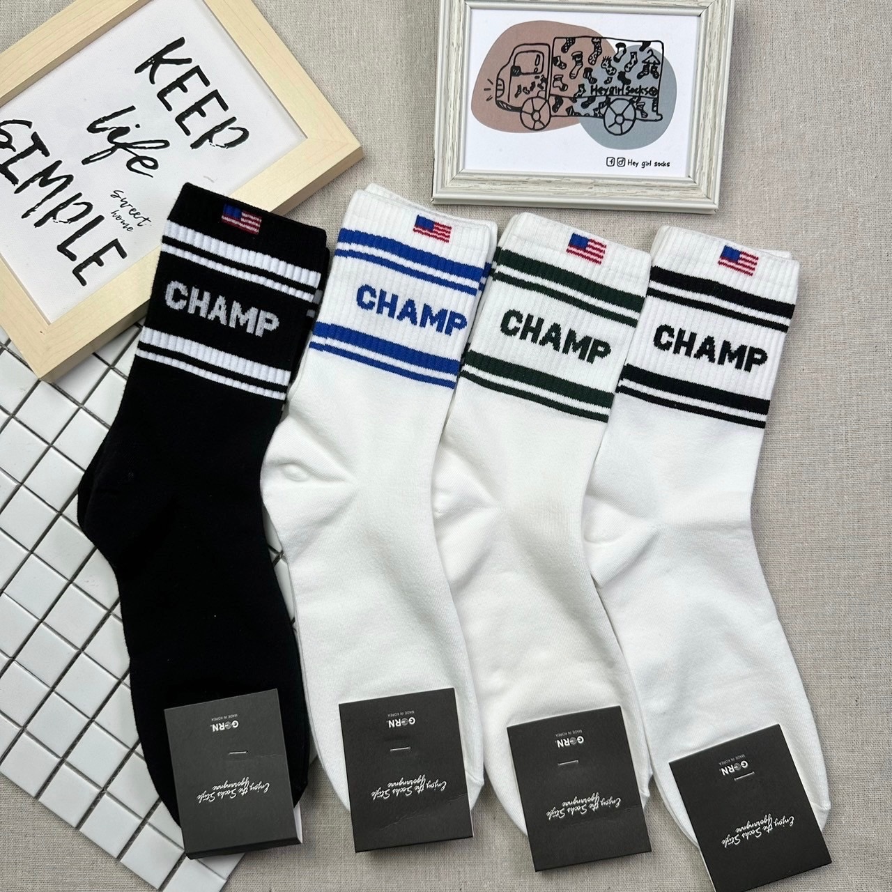 Champ加大襪子 韓國襪子 男襪 襪襪 長襪 韓襪 韓貨 襪 中壢 Heygirlsocks襪子車