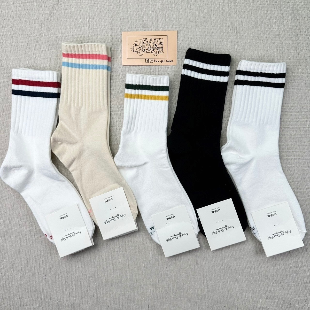 線條運動風襪子 韓國襪子 條紋襪子 韓襪 長襪 韓國襪子 襪子車 襪子 女襪 中壢 Heugirlsocks 襪子車