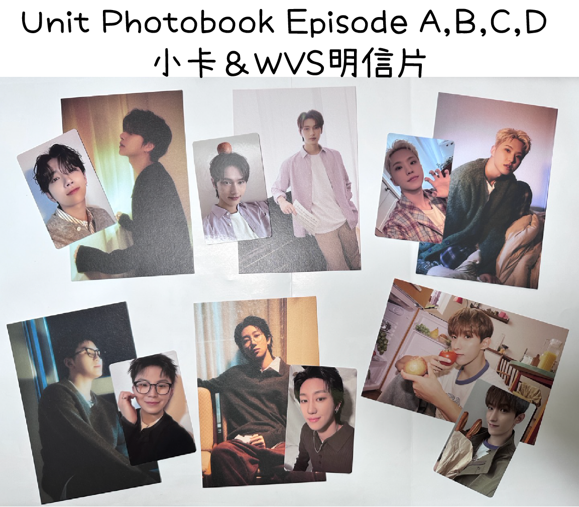 Unit Photobook Episode A、B、C、D 小卡＆WVS明信片