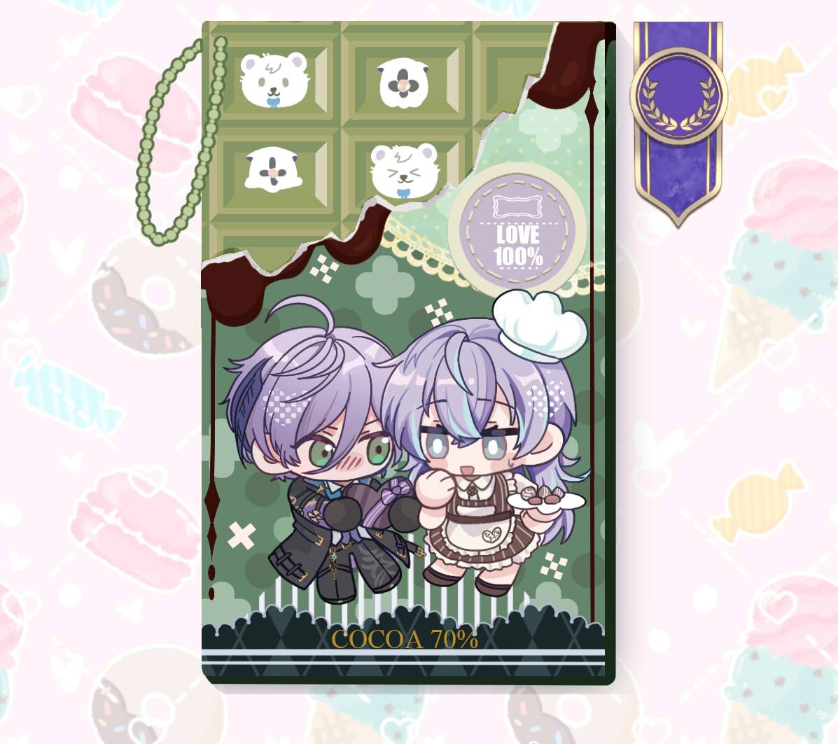 ネス&星導抹茶巧克力吊飾