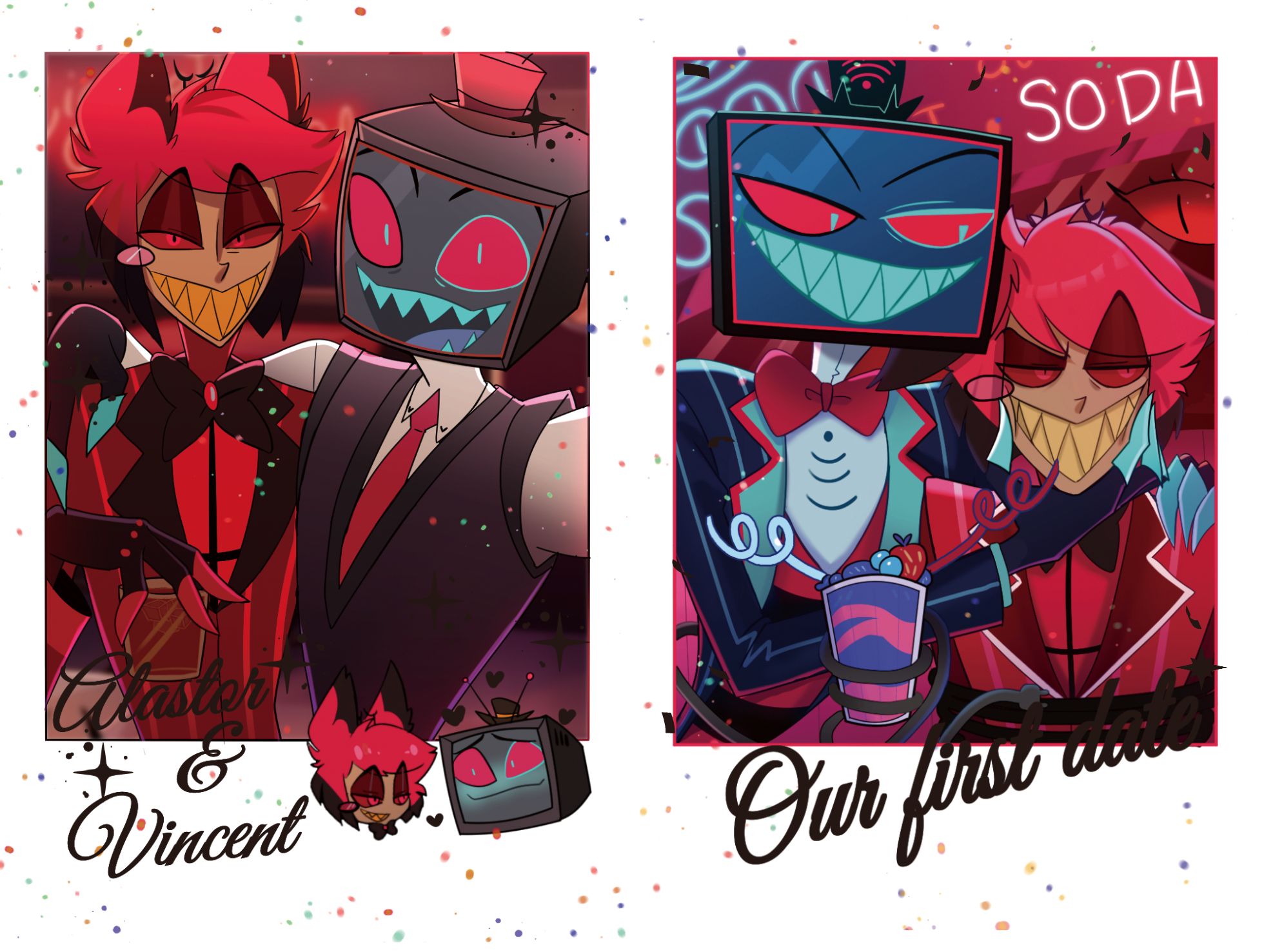 【Hazbin Hotel】Vox x Alastor燙金拍立得