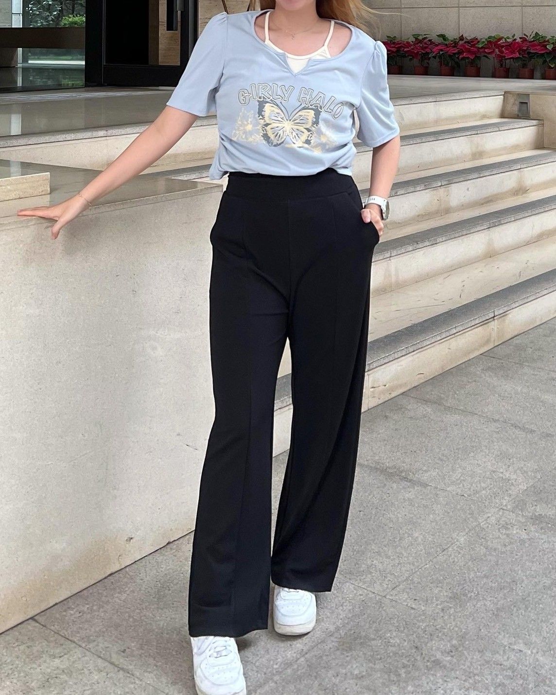 ♥美圖瘦瘦褲挺布修長西裝褲長褲落地褲♥原價750