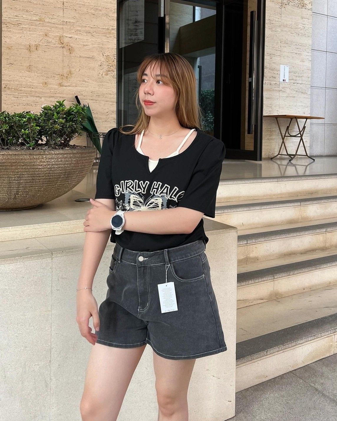 ♥美式蝴蝶抓皺假兩件上衣♥原價599