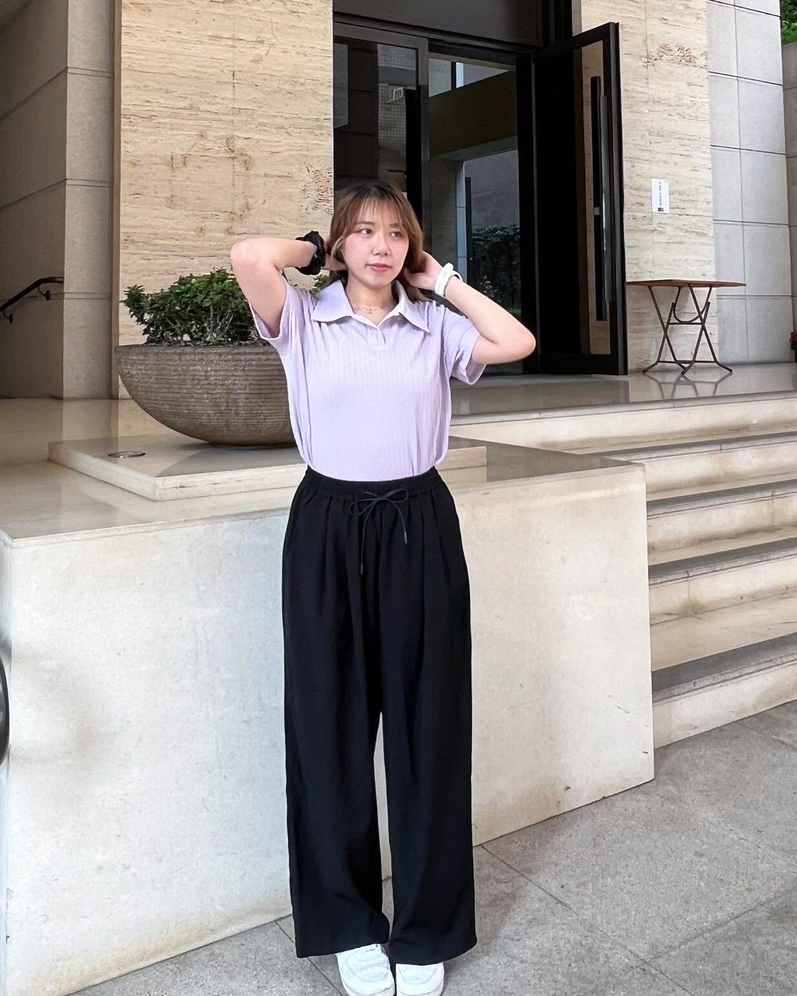 ♥綁繩休閒西裝寬褲落地褲♥原價650