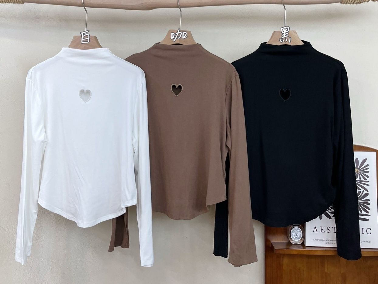 ♥愛心簍空半高領內搭上衣♥原價650