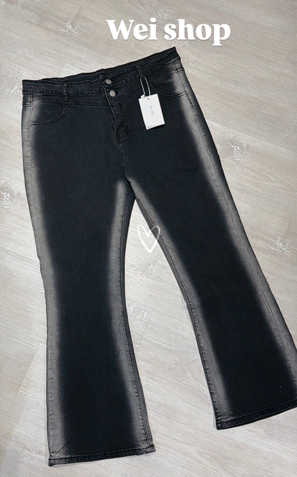 ♥Y2K潑墨喇叭直筒牛仔褲♥原價699