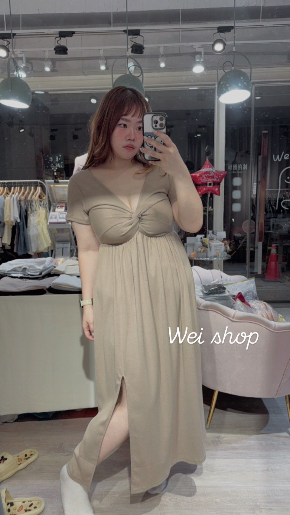 ♥V領抓胸開衩長裙♥原價890