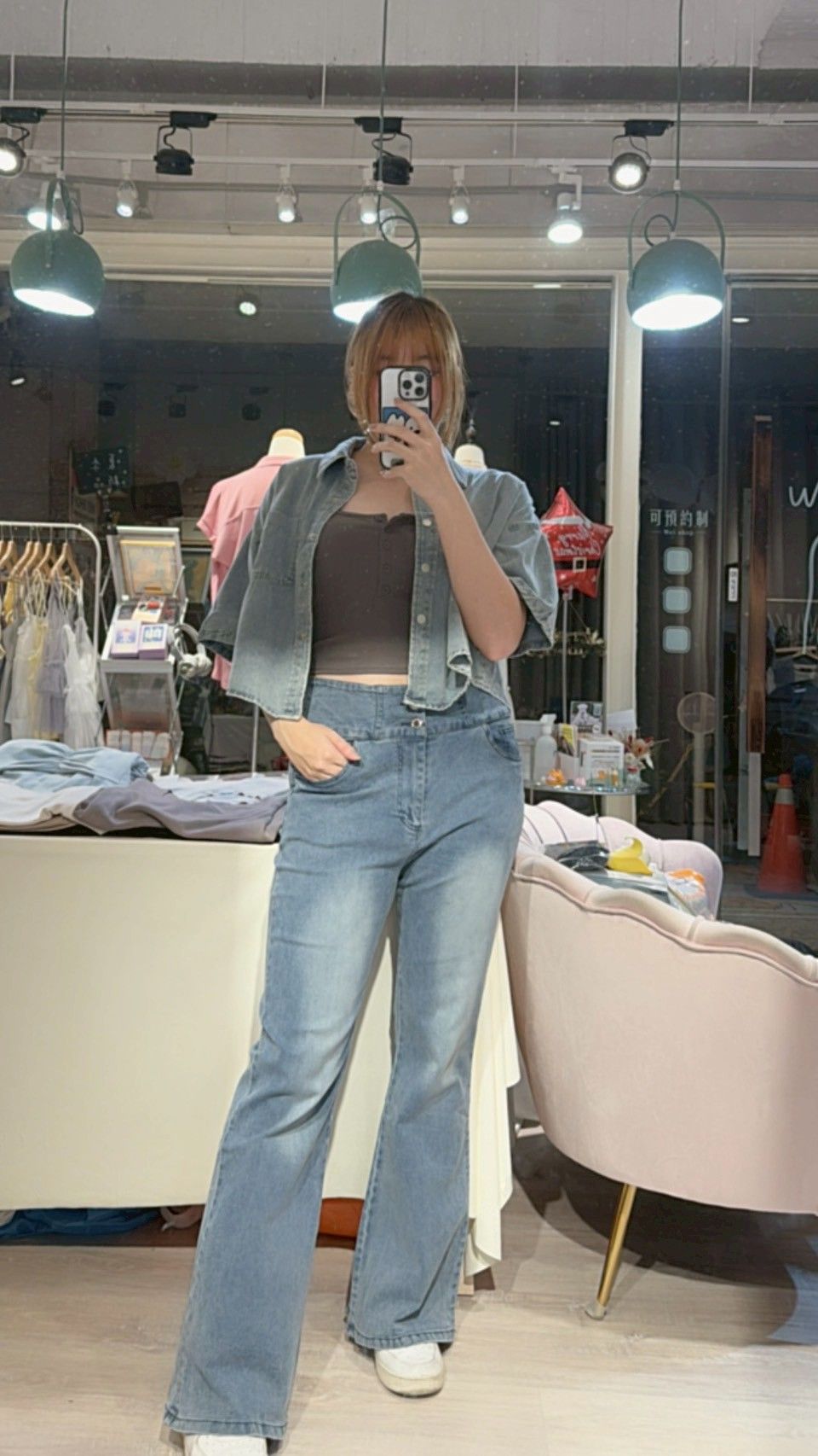 ♥雙扣彈力落地喇叭長褲♥原價790