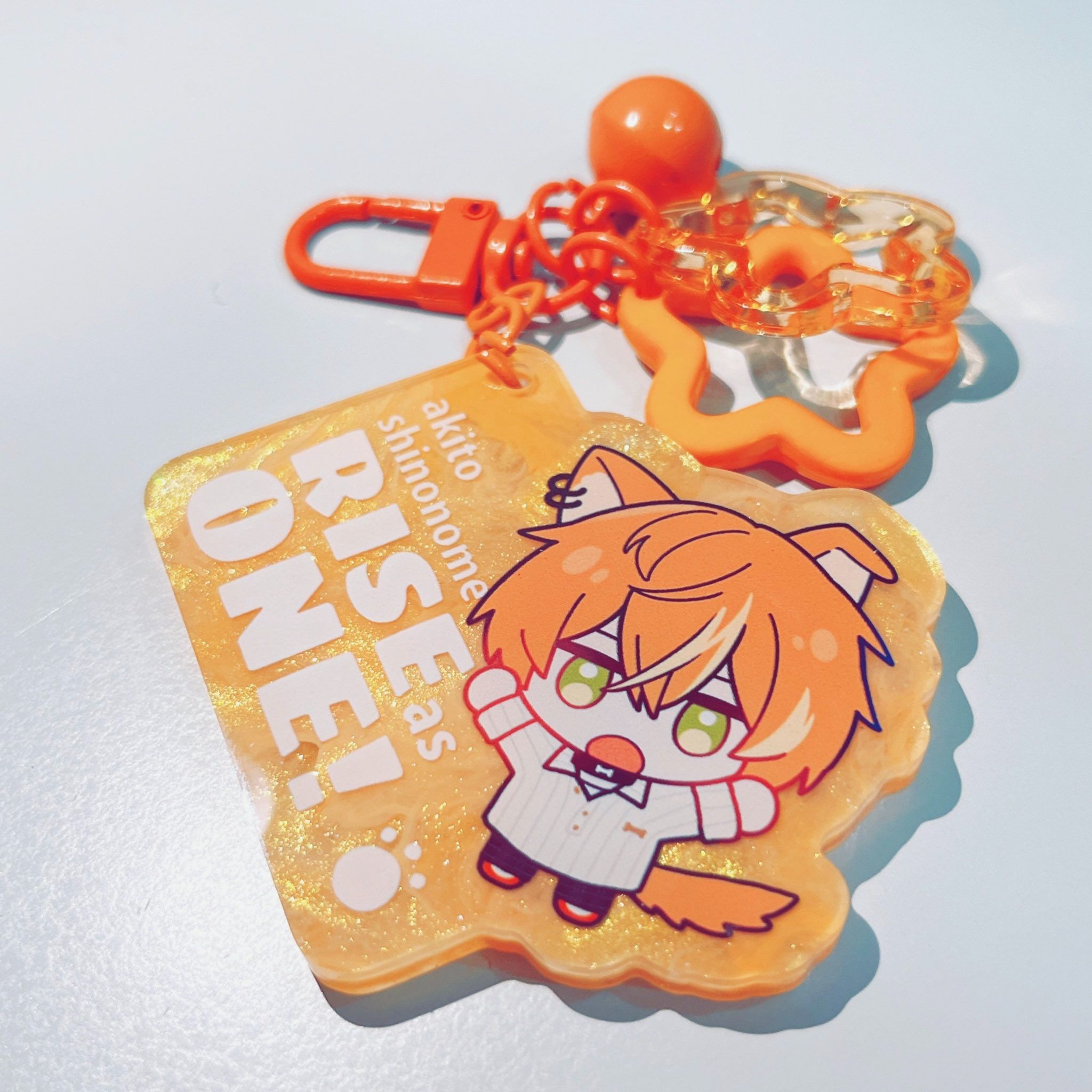 橘色雲母板壓克力吊飾