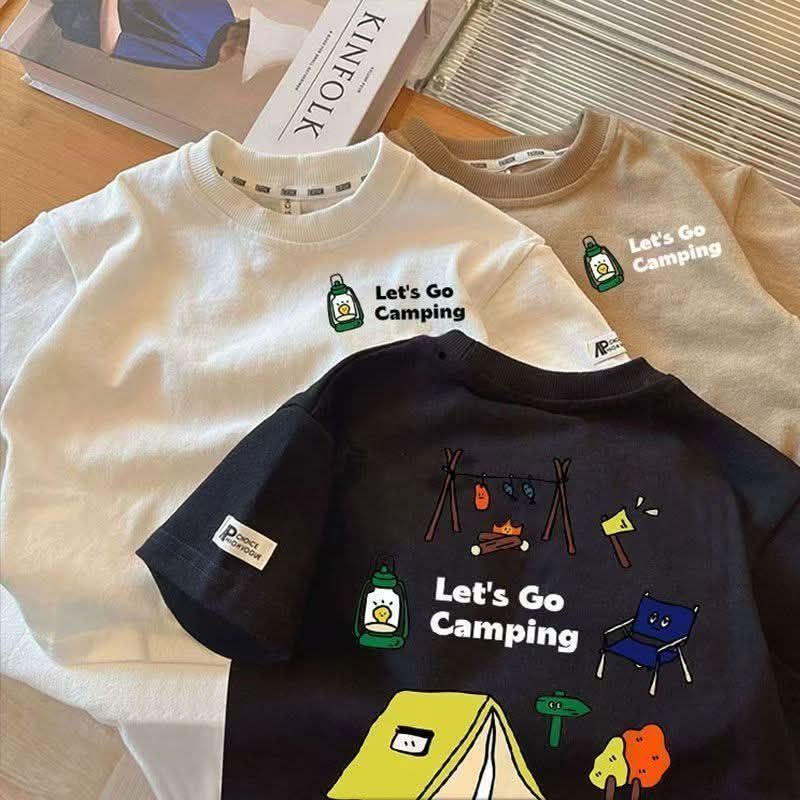 現貨--兒童露營短T