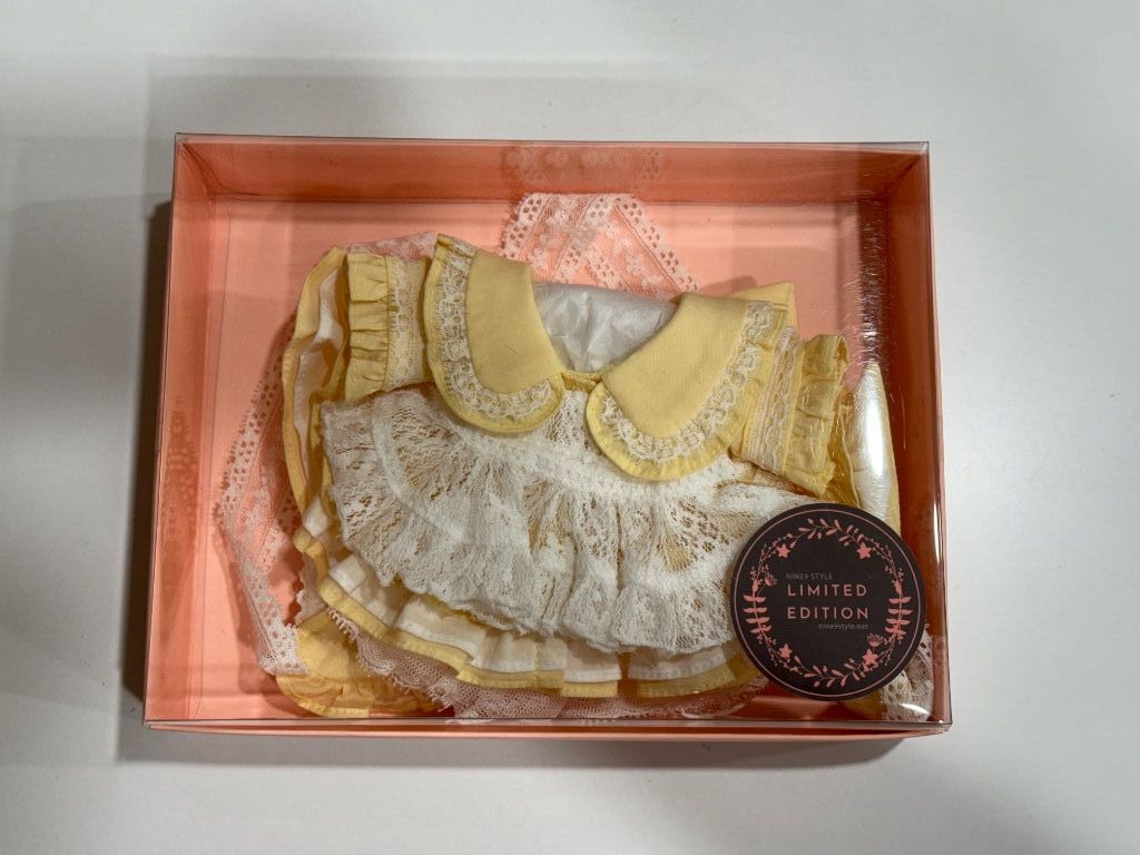 Nine9style-Lace Apron Dress20cm娃衣 黃色