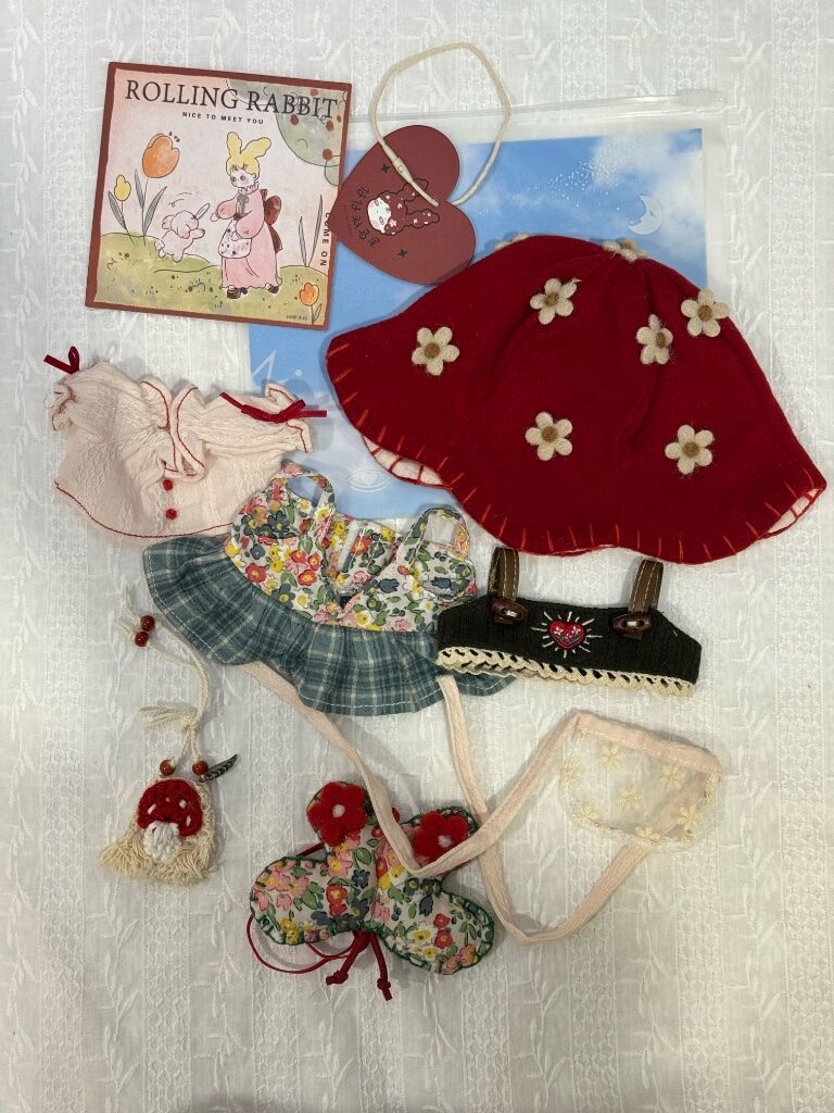 （20cm）仔仔雙馬尾-2 菇菇花花、甜點裙、兔子帽、熊熊帽、草莓兔子帽