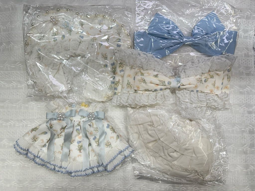 [20cm]（藍綠色系娃衣組出）兔兔之酥 雲間花房、花園茶話會、花朵裙撐等