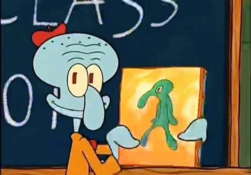 ［現貨］章魚哥同款光頭亮光光 卡通畫居家擺件