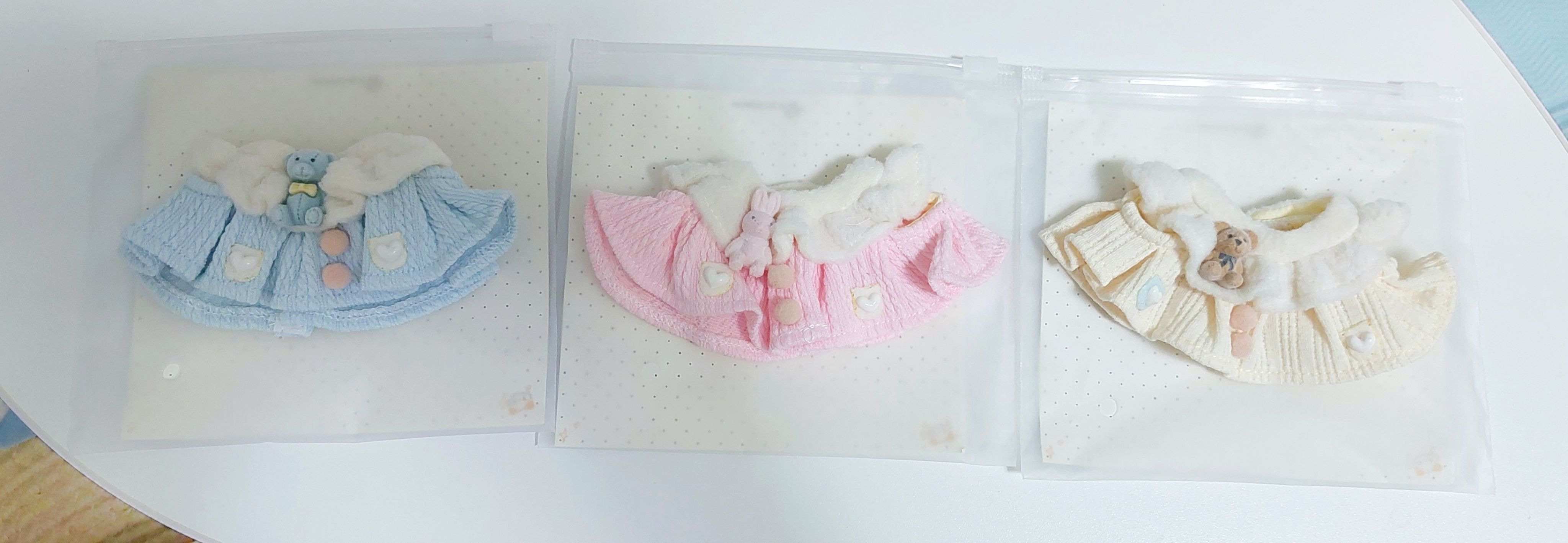 10cm-豬麼麼原創娃衣-無袖款-軟海鹽＆軟櫻花＆軟芝士