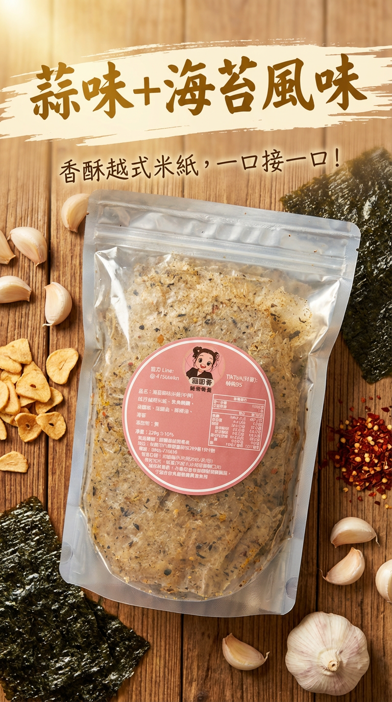 蒜味海苔米紙（中辣）A2