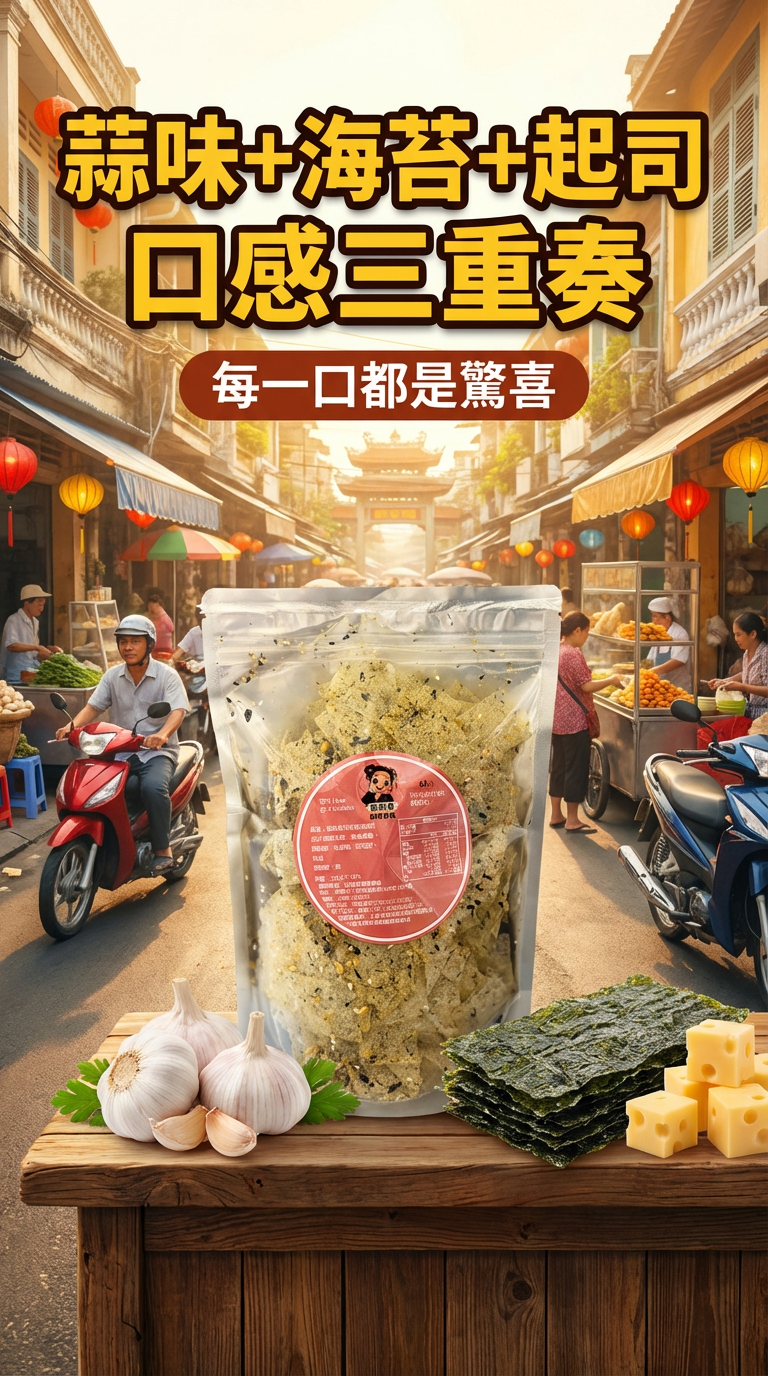 蒜味海苔起司米紙（微辣）A2-1