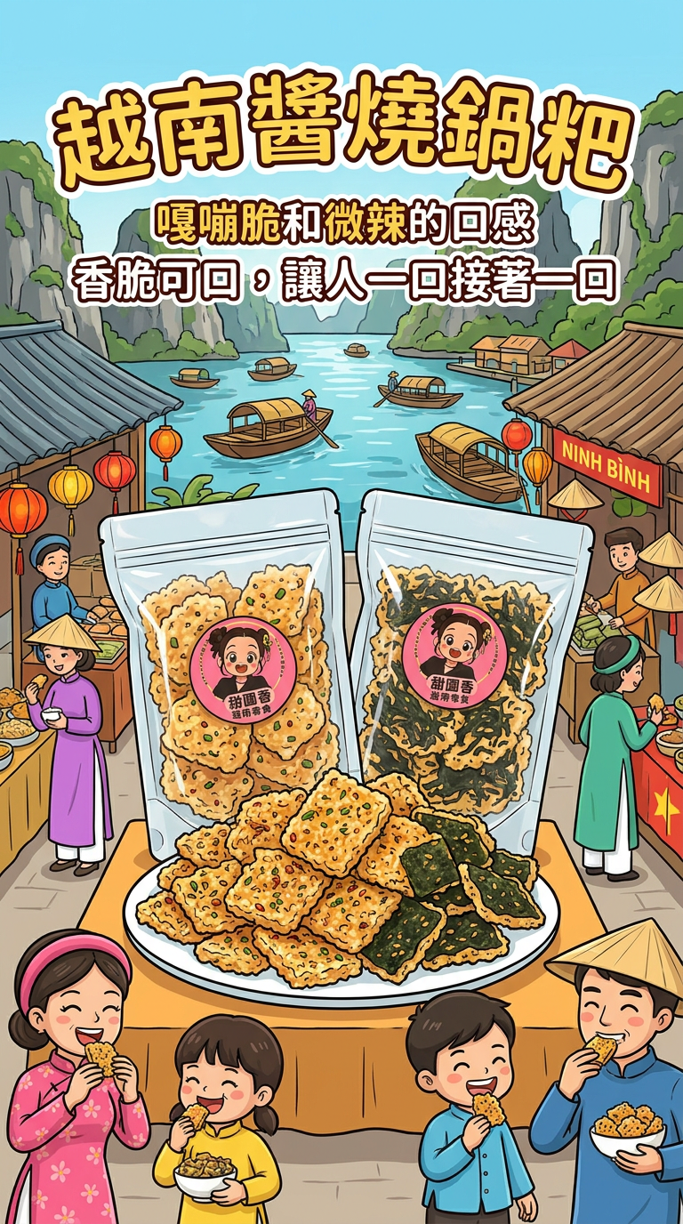 【現貨】【越南零食】【鍋粑】【甜圓香】【桃桃95】【24小時出貨】越南醬燒鍋粑B13/B14