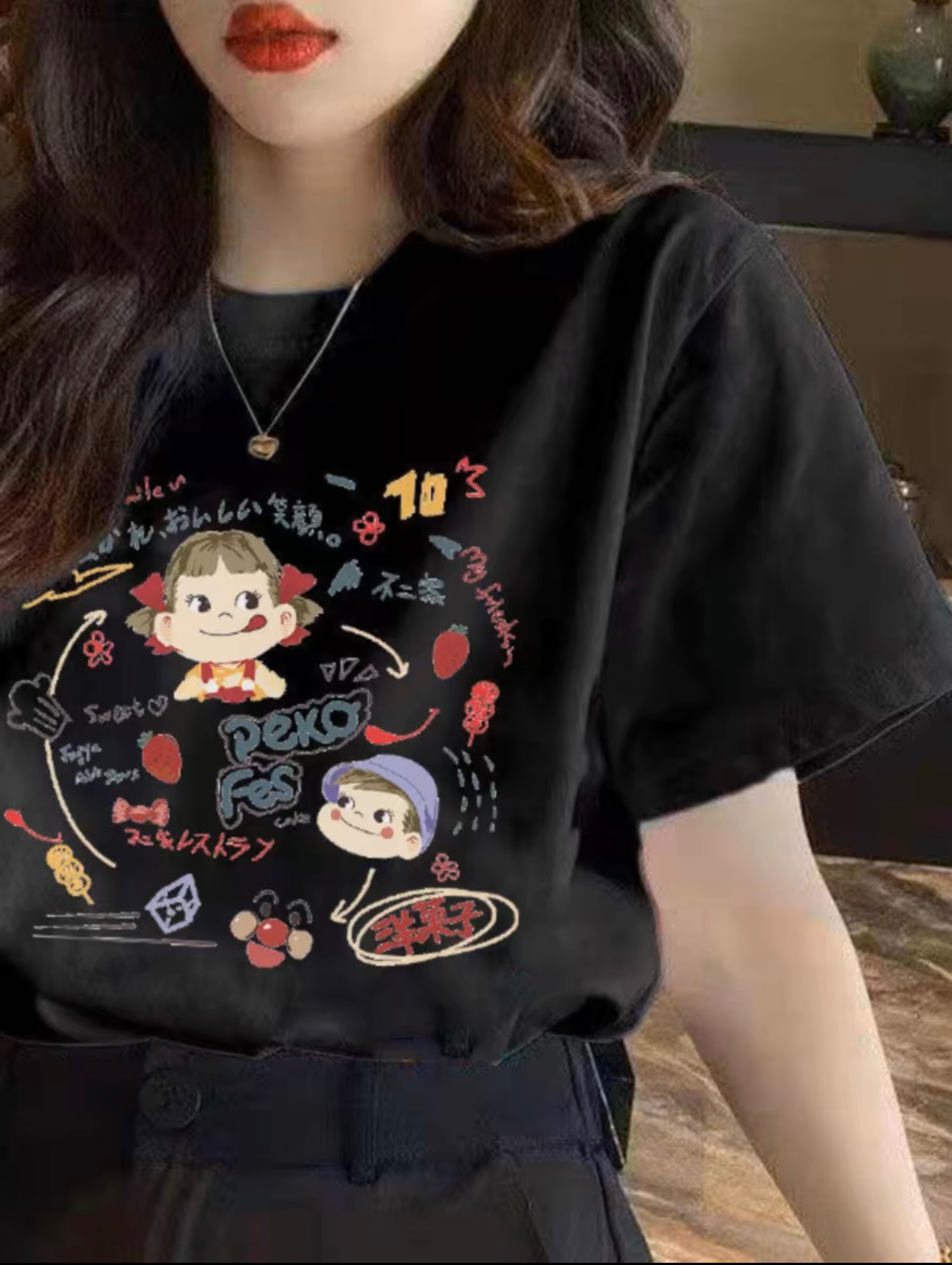 可愛插畫純棉短T（下單請備註大小S-3XL）