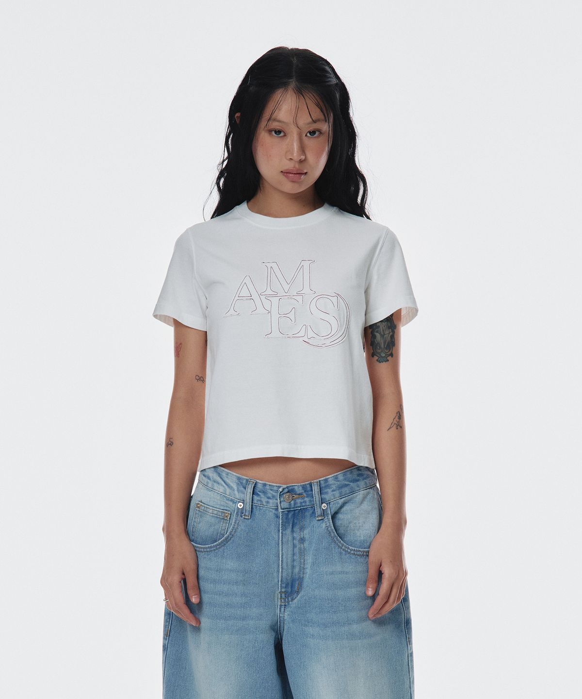 Ames 貼布刺繡logo短袖