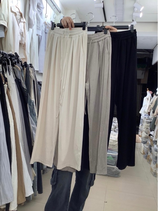 60057 坑條綁繩長褲