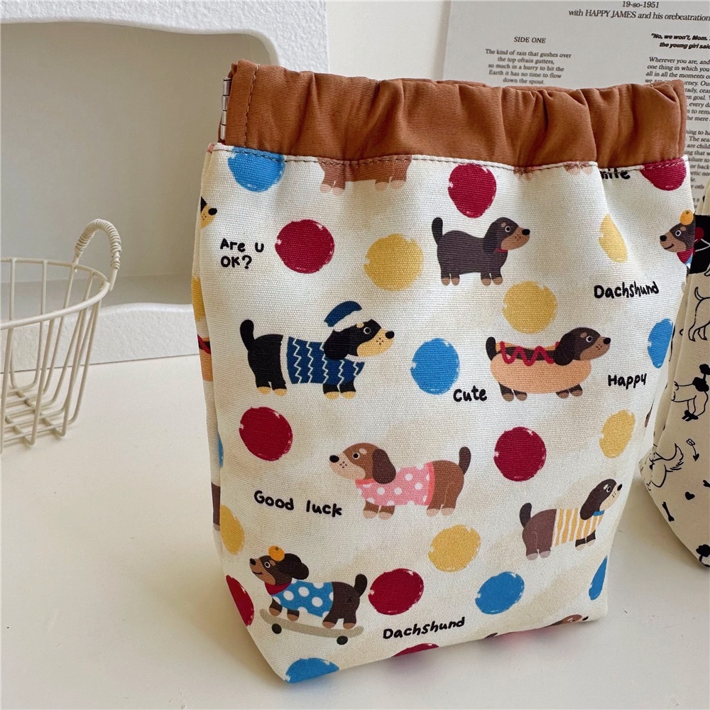 手作臘腸狗狗彈簧口收納包