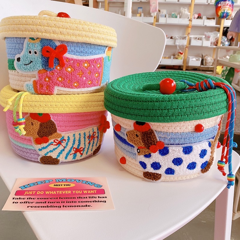 臘腸小狗多巴胺編織收納籃