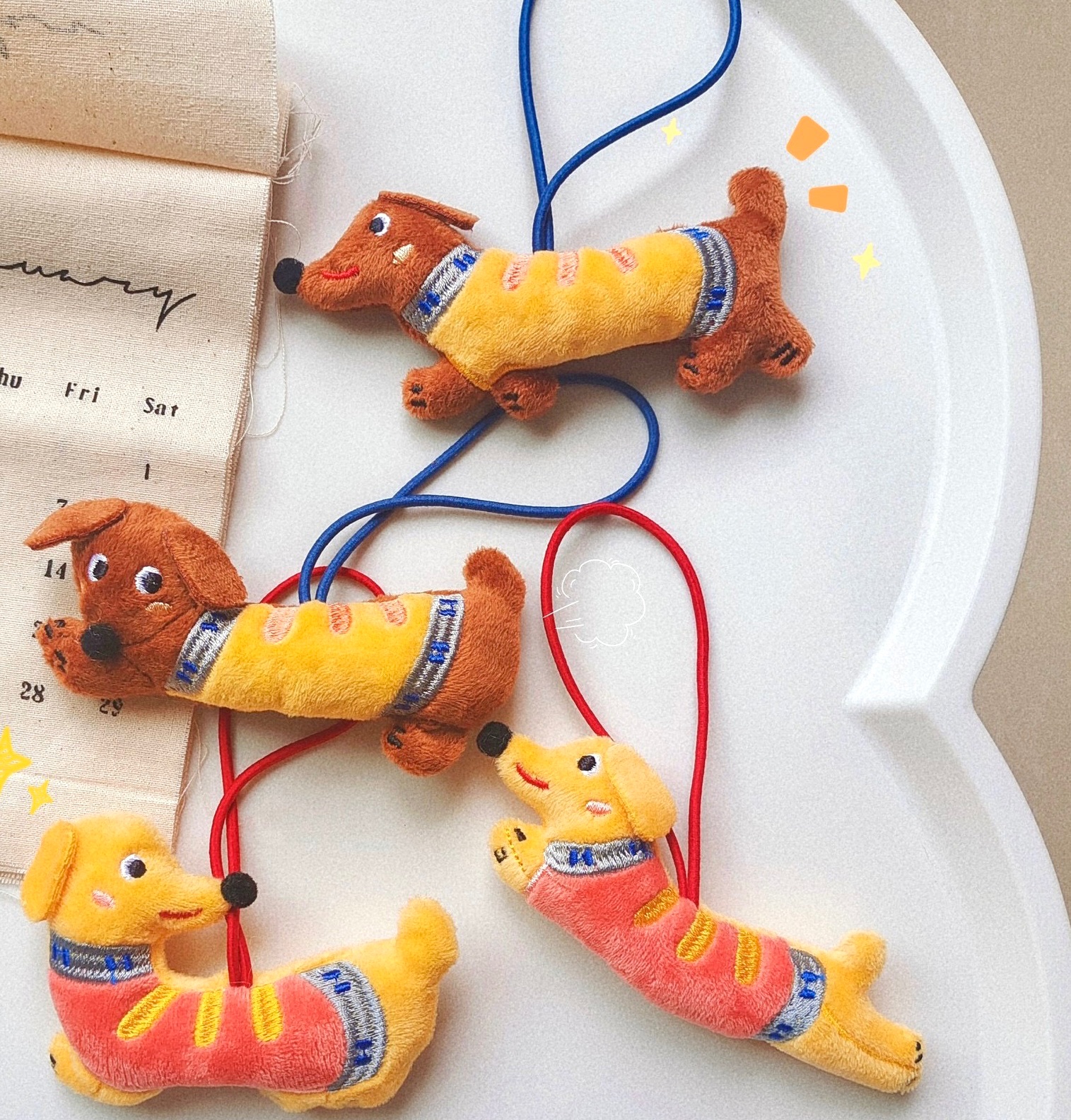 可愛臘腸狗娃娃吊飾