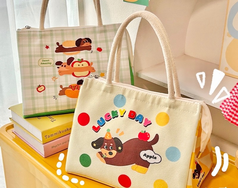 口愛臘腸狗便當袋