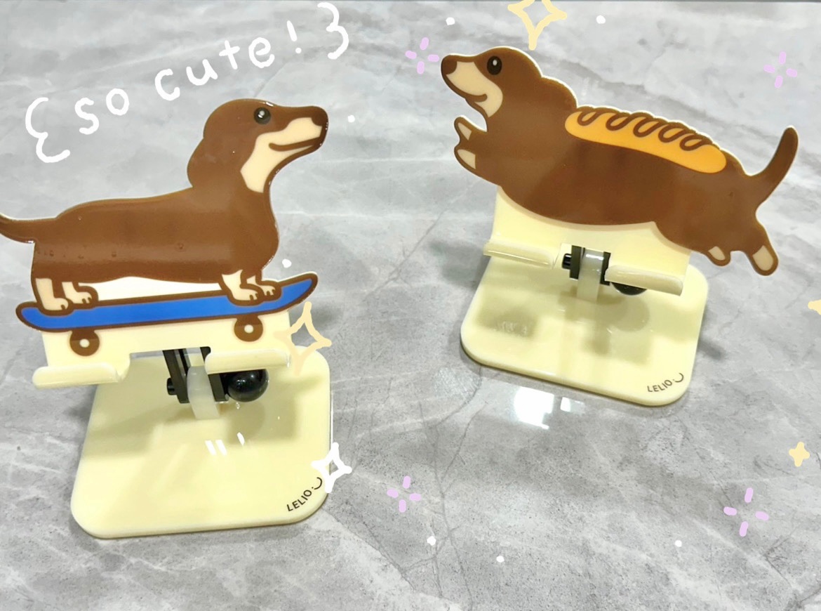 敲可愛臘腸狗手機支架