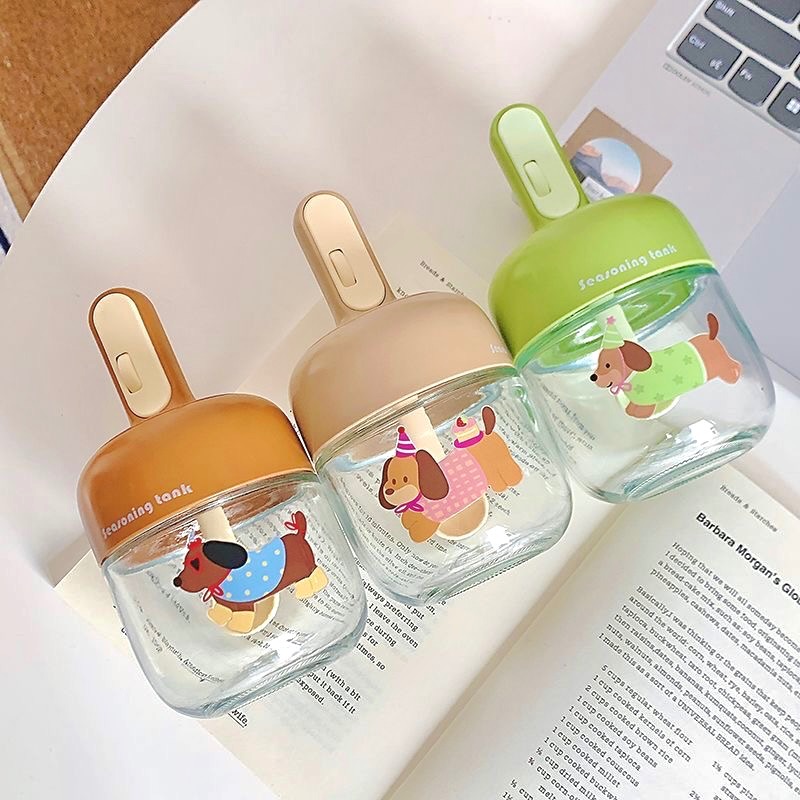 臘腸狗一體式玻璃調味罐