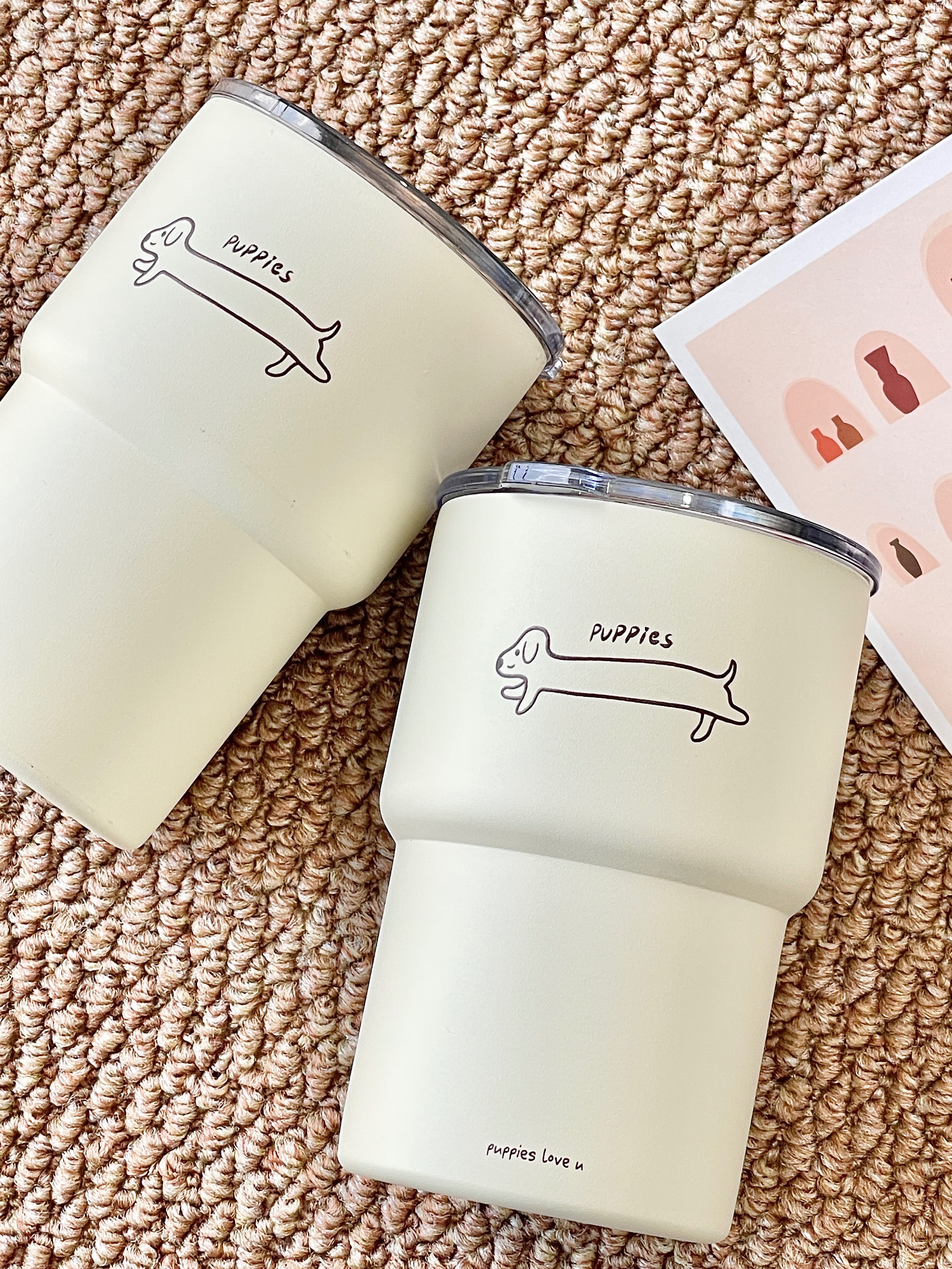 文青臘腸狗不鏽鋼咖啡杯-500ml