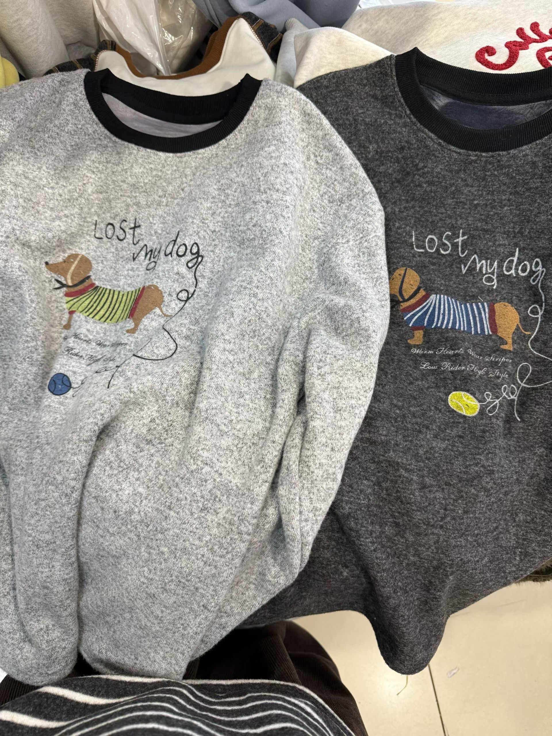 百搭臘腸狗磨毛加厚上衣