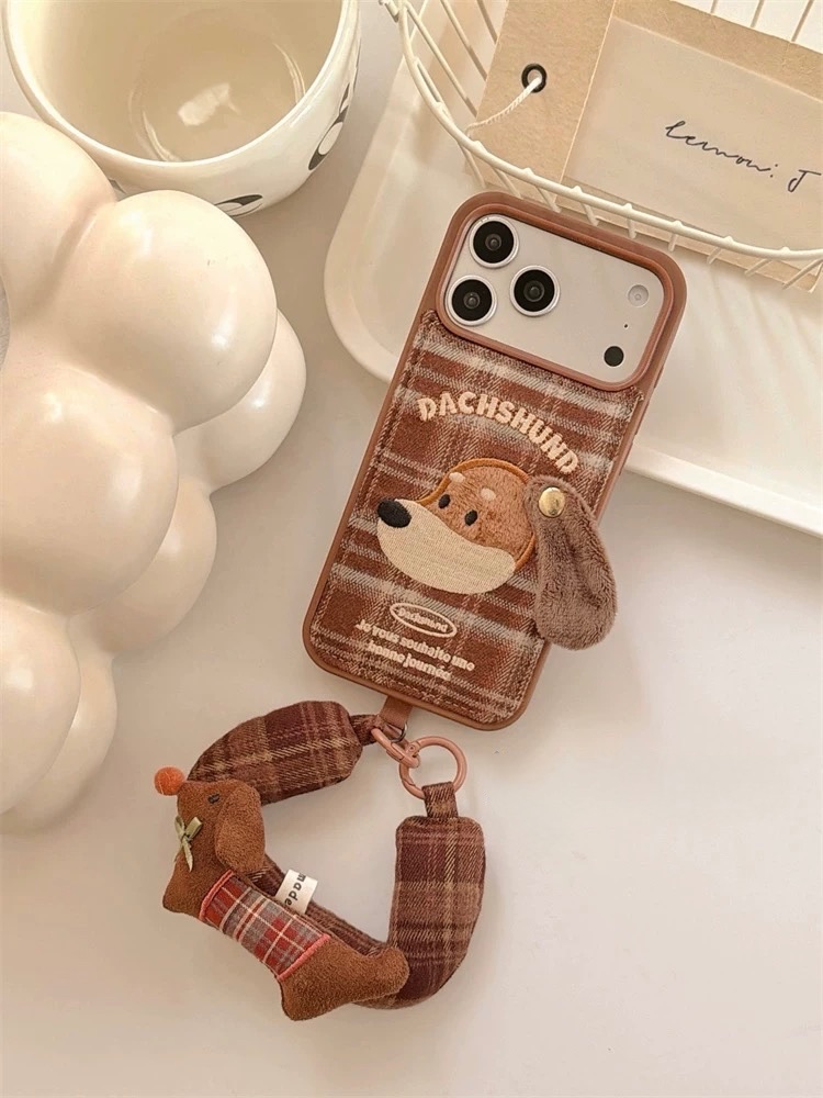 美拉德臘腸狗手機殼（含手提把）